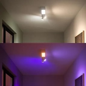 PHILIPS HUE Prisadené stropné LED inteligentné osvetlenie HUE CENTRISN s funkciou RGB, 11W, 2xGU10, 5,7W, teplá