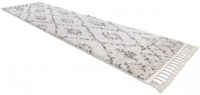 Dywany Łuszczów, Behúň Berber Fez cream, 60x200, biela, obývacia izba