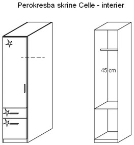 Šatníková skriňa Celle, biela