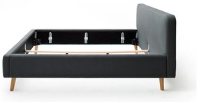 Antracitová čalúnená dvojlôžková posteľ bez roštu 160x200 cm Mattis – Meise Möbel