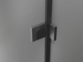 Mexen Lunar, päťuholníkový sprchový kút s ľavým náklonom 100 x 80 cm, 8mm číre sklo, pištoľovo sivý kartáčovaný - 831-100L-080P-66-00-L