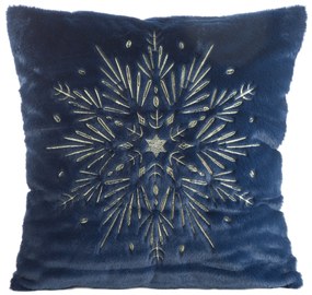 CHLPATÁ VIANOČNÁ DEKORAČNÁ OBLIEČKA NA VANKÚŠ SNOWFLAKE 45X45 VZOROVANÁ