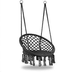 MultiGarden Závesné boho záhradné kreslo - sivé MultiGarden