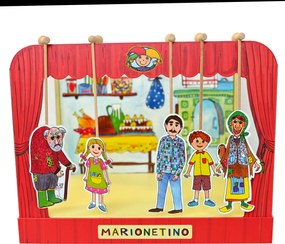 MARIONETINO Bábkové divadlo – Červená Čiapočka a Janko a Marienka (kompletný set, 9 bábok)