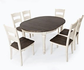 Jedálenský rozkladací stôl Avola 122/167 cm z masívu hnedý/biely