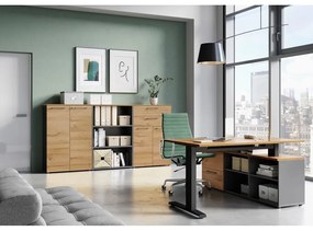 Antracitovosivá prírodná skrinka v dekore duba 42x61 cm Agenda - Germania