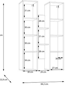 Nástenná polica INAR dub/béžová