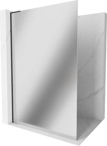 Mexen Kioto L, sprchová zástena Walk-In 80 x 200 cm, 8mm sklo vzor zrkadlo, čierny profil, 800-080-103-70-50