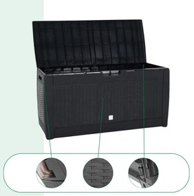 Prosperplast Odkladací box RATO, 310l, 119x48x60cm, antracitová