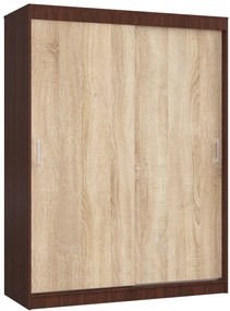Šatní skříň CLP Mono 150 cm wenge/dub sonoma