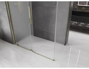 Mexen Velar, sprchový kút s posuvnými dverami 130 x 70 cm, 8mm sklo námraza, zlatá lesklá, 871-130-070-31-50