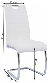 Tempo Kondela Jedálenská stolička, biela/svetlé šitie, ABIRA NEW