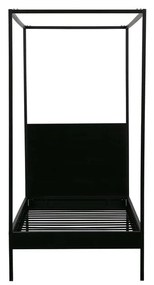 Čierna kovová jednolôžková posteľ s roštom 90x200 cm Dani – WOOOD