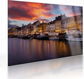 Sklenený obraz - Nyhavn, Kodaň (70x50 cm)