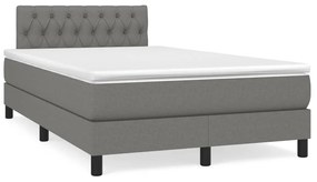 Boxspring posteľ s matracom a LED, tmavosivá 120x190 cm, látka 3270061