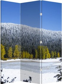 Paraván - Zasnežené hory v zime (126x170 cm)