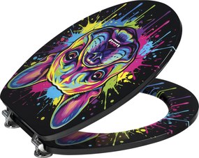 Aqualine Funny, WC sedátko s motivom pes, čierna, HY-S368