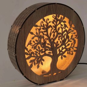 Strom života – drevená lampa s LED osvetlením | RUIF: HDF - Orech 20 cm 4781-115120 LED0602
