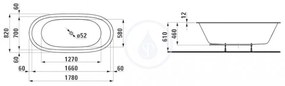 LAUFEN IlBagnoAlessi One Vaňa, 1780 mm x 820 mm, biela – s rámom, senzorové ovládanie, LED osvetlenie H2459710006151