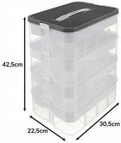 Kruzzel 25758 Úložný box na stavebnici, 29 l, 4 patra