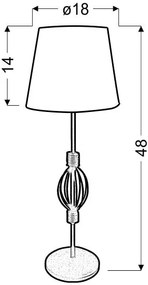 Candellux ROSETTE 1 Stolná lampa 1X40W E14 AB. White 41-96978