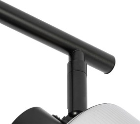 Stropné bodové svetlo čierne s dymovým sklom 3-svetlo nastaviteľné - Laura