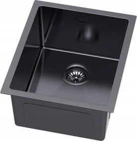 Erga HD, 1-komorový oceľový drez 400x500x210 mm, grafitová, ERG-MLS-HD4050BB