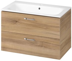 Cersanit S801-539 - Závesná kúpeľňová skrinka s umývadlom NIKO 80x45 cm orech