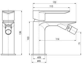RAV Slezák NL144.0ZK - Bidetová batéria NIL 13,6 cm kartáčovaná zlatá