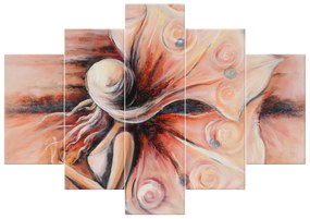 Gario Ručne maľovaný obraz Tajomná neznáma - 5 dielny Rozmery: 150 x 105 cm