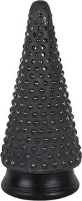 Sklenená vianočná dekorácia čiernozlatého stromčeka - 14*31 cm