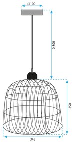 Toolight Boho, stropné svietidlo 35cm 1xE27 APP1351-1CP, OSW-05766