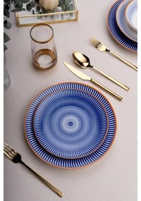 24-dielna jedálenská súprava modrá/oranžová/porcelán