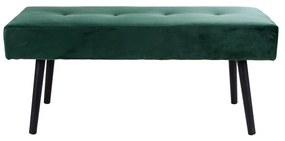 Zelená Zamatová lavica Skiby 35 × 100 × 44 cm HOUSE NORDIC