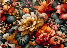 Obraz - Oranžovo-červené kvety (70x50 cm)