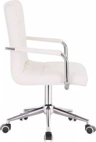 LuxuryForm DESIGN Stolička VERONA na striebornej podstave s kolieskami - biela