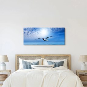 Obraz - Čajka nad morom (120x50 cm)