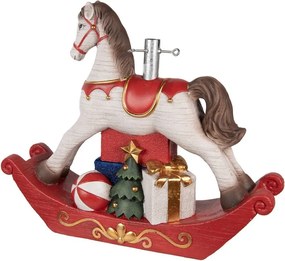 Christmas Tree Stand Rocking Horse 73x21x61 Cm White Ceramic Material - 61.0 cm