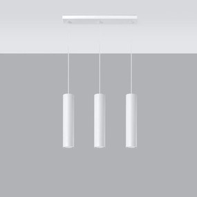 Závesné svietidlo Lagos, 3x biele kovové tienidlo