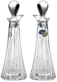 Sklenená fľaštička na olej/ocet, Crystal Bohemia, 80 ml, sada 2 ks