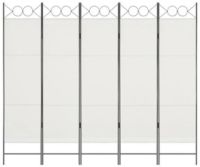 5-panelový paraván biely 200x180 cm 280239