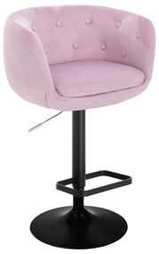 LuxuryForm DESIGN Barová stolička MONTANA VELUR na čiernom tanieri - levanduľa
