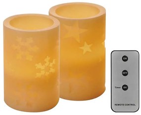 SADA 2x LED Vianočná dekorácia 2xLED/2x2AA + diaľkový ovládadač