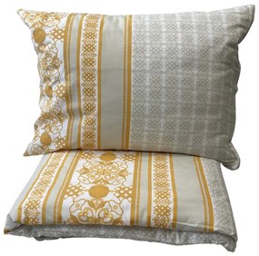 Obliečky bavlnené Angelika gold TiaHome - 1x Vankúš 90x70cm, 1x Paplón 140x220cm