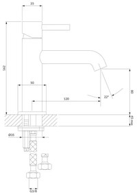 OMNIRES Y1210NGL - Umývadlová batéria Y 16,2 cm lesklá zlatá