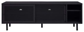 Čierny kovový TV stolík 160x55x45 cm Veep – Unique Furniture