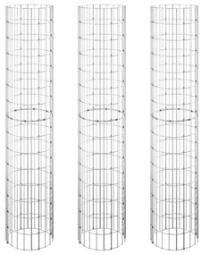 vidaXL Kruhové gabiónové vyvýšené záhony 3ks zinkovaná oceľ Ø30x150 cm