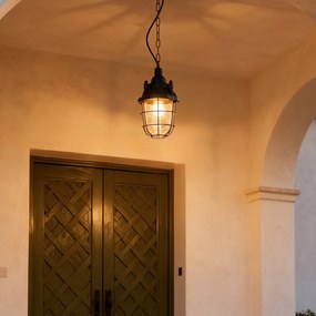 Priemyselné závesné svietidlo čierne - Cabin