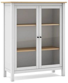 Biela/prírodná vitrína z borovicového dreva 90x110 cm Misti – Marckeric