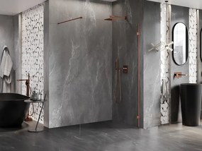 Mexen Lunar sprchová stena pravá 80 x 200 cm, 8mm číre sklo, ružové zlato, 830-080-000-60-00-P